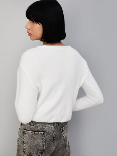 Image of Max Women Cotton Blend Round Neck Sweater