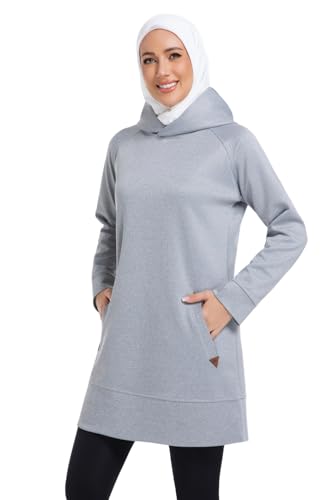Sweat à capuche modeste femme manches longues mi-saison