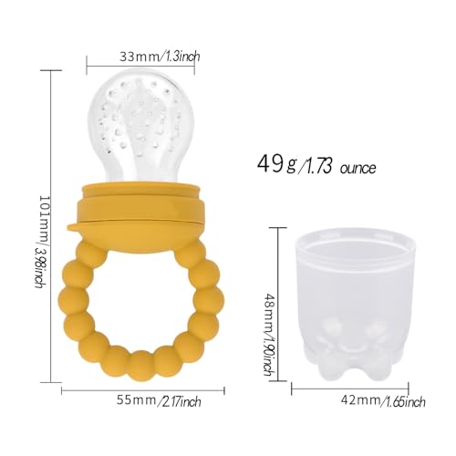 Image of Fruit Food Feeder Pacifier Fruit Pacifier Feeder Baby Teether Toy Silicone Fruit Feeder Baby Fruit Feeder Pacifiers (Khaki)