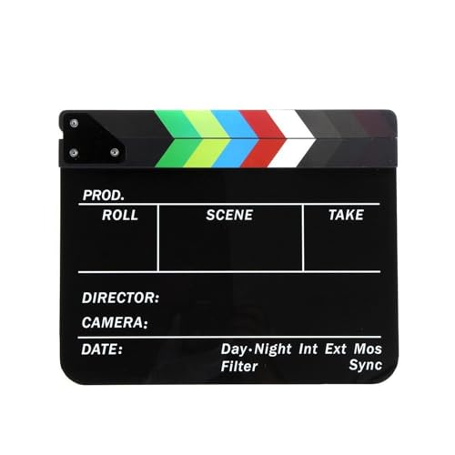 Claqueta acrílica para evitar errores de sincronización en producción de películas y vídeos