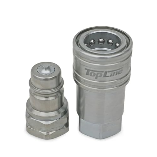 Image of 3 /8 inch NPT Thread Ag Hydraulic Quick Connect Coupler Set | 3 /8 inch Body Size | Tractor Attachments | ISO 5675 Heavy-Duty Poppet Style | Model TL34
