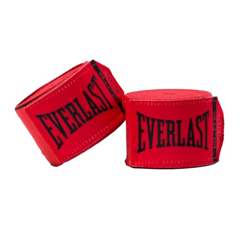 Everlast Elite 180-inch Boxing Hand Wraps for Gloves | Comfortable Wrist Support | Boxing Wraps, Handwraps for Boxing (Red)
