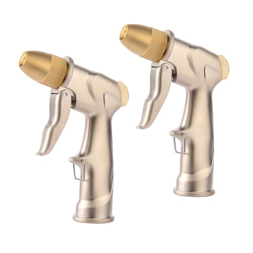 MYWERO garden nozzle, high-pressure and heavy-duty metal nozzle, with 5 adjustable spray modes...
