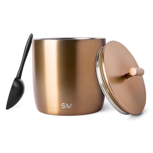 Simple Modern Vacuum Insulated Ice Bucket with Lid and Scoop | For Cocktail, Champagne, Wine, Beer, & Hosting | Stainless Steel 100oz Capacity for Large Parties | Rocks Collection | Metallic Gold