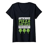 Mujer alcachofa pizza fan club presidente Diseño Camiseta Cuello V