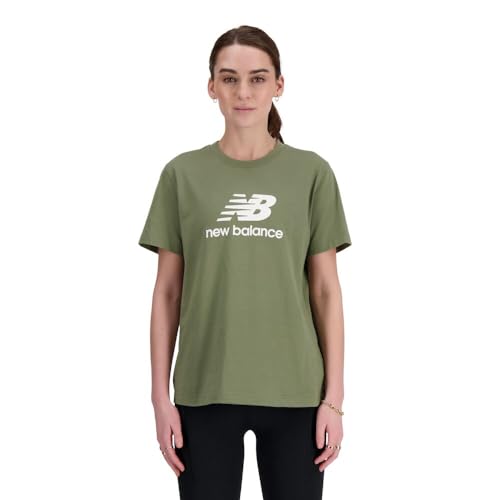 New Balance Women's Sport Essentials Jersey Logo T-Shirt, Dark Olivine, Large