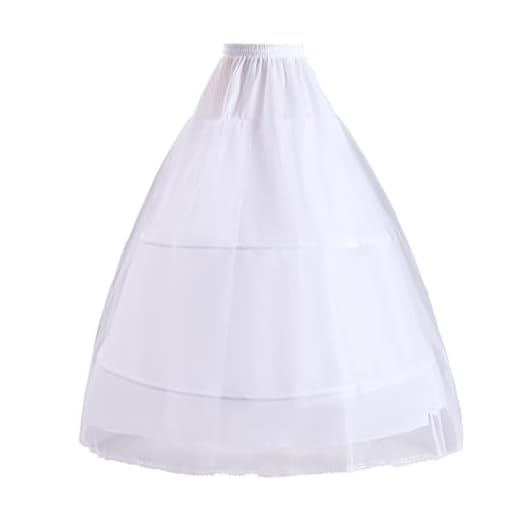 Cuicany Vestido de Novia Crinolina, Vestido De Fiesta De Enagua Blanca, Enaguas Vestido De Novia, Falda Crinolina para Boda, Enagua 3 Aros, Nupcial Underkirt para Banquete, Largo Miriñaque