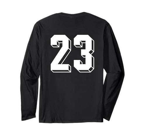 Número 23 Back Side - Camiseta retro de los años 80 y 90 numerada Manga Larga
