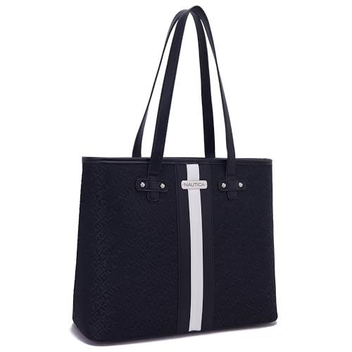 Image of Nautica Womens Lakeside Signature Jaquard Handbag | Checkerd Shoulder Bag With Zipper | Good Space, Zipper & Mobile Compartment Inside