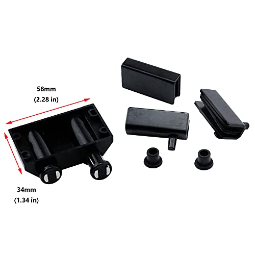 Antrader Stainless Steel Glass Door Pivot Hinge Double Head Magnetic Catch Closures Abs Black With Clamp Set For 5-6Mm Glass Door #TOP2