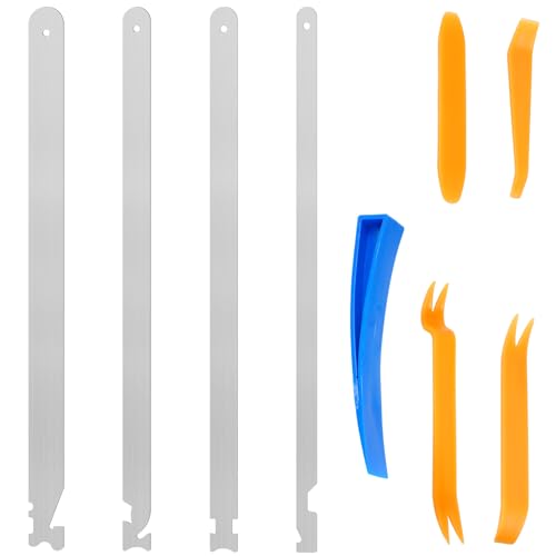 Universal Stainless Steel Slim Jim Tool With Round Edges Professional Auto Jim Kit High Elastic Multifunctional Vehicles Repair Jim Tool for Emergency(silver)