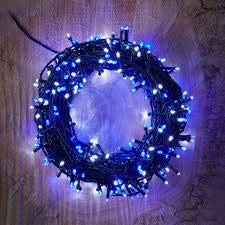 The Christmas Workshop 78090 400 Blue & White LED Chaser Christmas Lights / Indoor or Outdoor Fairy Lights / 27.9 Metres / 8 Light Modes / Great For Christmas, Weddings & Gardens