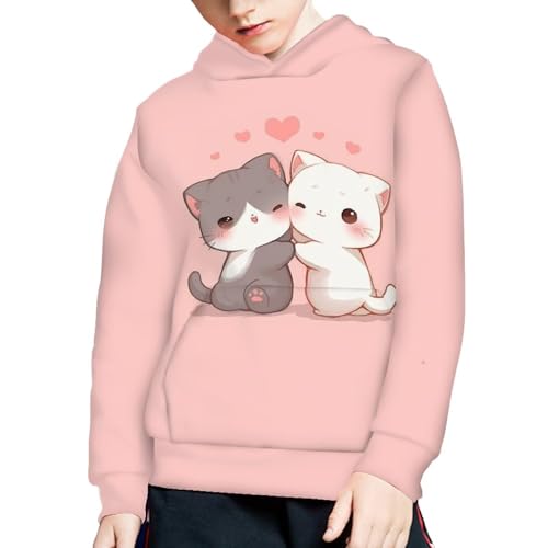 Girls Long Sleeve Hooded Sweatshirts Crewneck Hoodies with Pocket Toddler Winter Pullovers 6-14T4