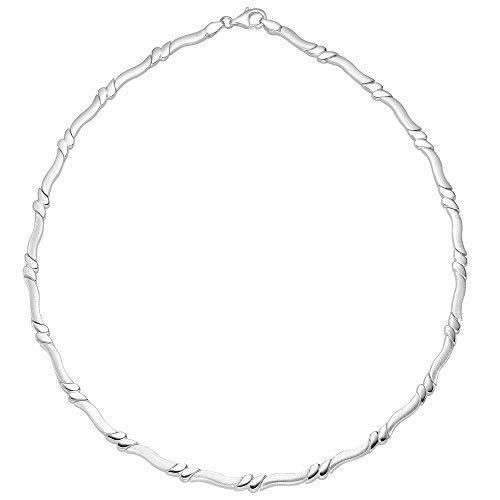 Vinani Damen Kollier beweglichen Gliedern 925 Sterling Silber – Glänzend & Mattiert, Elegantes Zeitloses Schmuckstück, Damenschmuck, Halskette 2KB1