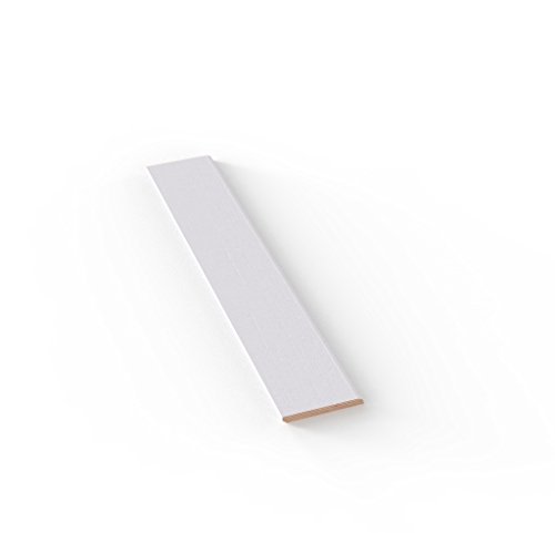 Rodapié moderno de Madera de Tanganika, teñido blanco mm 70 x 10 Cover