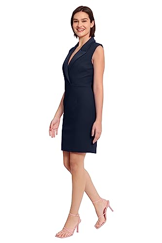 Image of Donna Morgan Women's Donna Morgan Women's Dresses Lapel Collared Career Sheath Dress Office Workwear Desk to Dinner Event Reception Ceremony