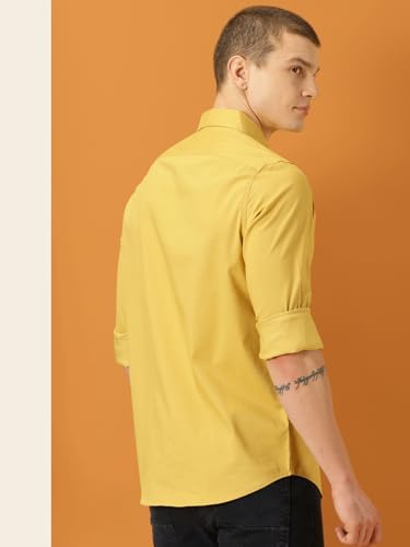 Image of Thomas Scott Men's Cricket Club Collection Classic Regular Fit Twill Shirt | 100% Cotton Long Sleeve Solid Shirt with Button Down Collar (Available in Plus Size)