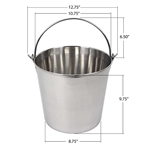 Lindy's Stainless Steel Pail, 13 Quarts, Silver #TOP3