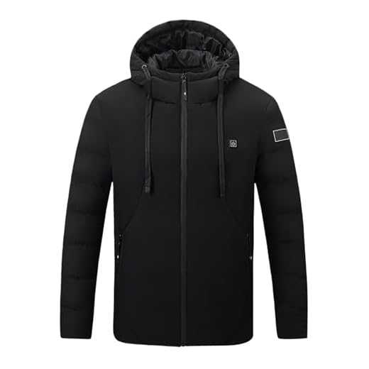 Generisch 2026 - Calefacción inteligente de cuatro rangos para hombres Control USB Tres velocidades Regulación de temperatura Calefacción Algodón, Negro , 3XL