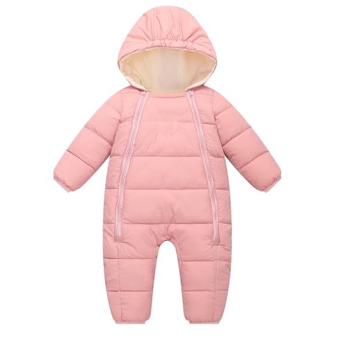 Product Image of the LAVIQK 0-24M Newborn Baby Girls Boys Snowsuit With Fold-Over Mittens and Footies...
