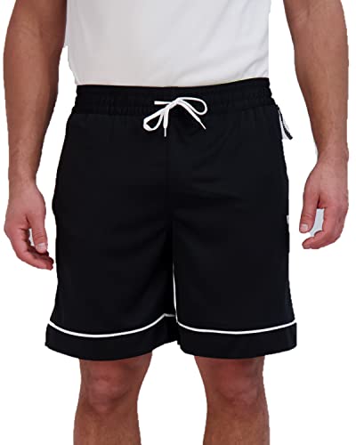 Russell Athletic Mens Dri-Power Heat Mesh Basketball Performance Short with 8" Inseam, Black, XL