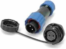 Connettore Aeronautico SP17 A 2 Poli - Impermeabile IP68, Per Lampade Esterne, Con Flangia - Foto 3