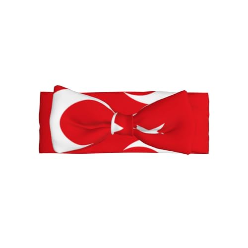 Flag of Turkey Baby Headbands Soft Nylon Hairbands with Stretchy Bows Girls Hair Accessories for Newborn Infant Toddler Kids