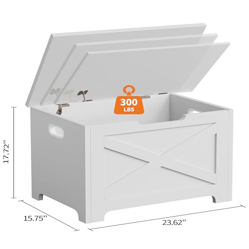 GAOMON Storage Chest, Wooden Toy Storage Bench, Modern Style Lift-Top Toy Chest with Safety Hinge for Entryway, Bedroom, Living Room, Supports 300 Lb and Easy Assembly
