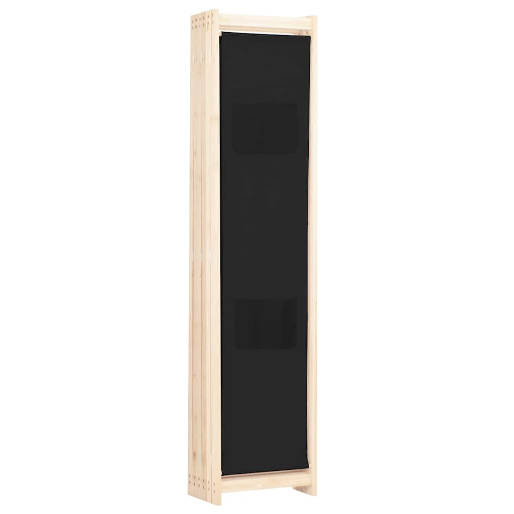 6-panelowy parawan 240x170x4 cm materiał czarny