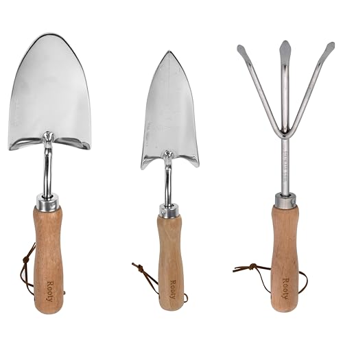 Set de herramientas de jardinería Rooty 3 piezas acero inoxidable miniatura 1