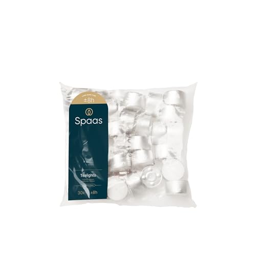 SPAAS Teelichter 30er-Beutel, ± 8 Stunden - weiß