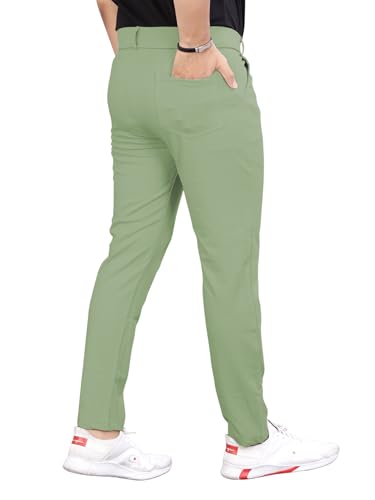 Image of Men's Everyday Wear Trousers | Regular Fit Solid Pants with Button | Smart and Comfortable Bottomwear (Pack of 1)