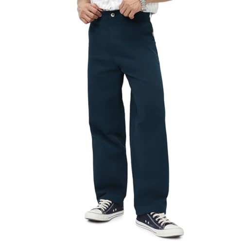Urbano Fashion Men's Loose Baggy Fit Solid Chino Trousers Non-Str...
