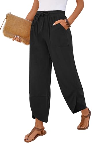 Anymiss Womens Baggy Corduroy Pants Casual Elastic Waisted Palazzo Harem Trousers M-3XL2