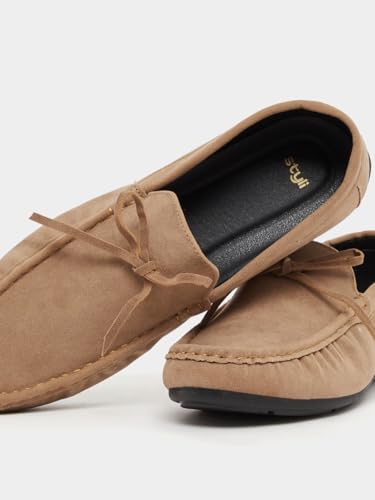 Men 7012453905 Textured Bow Accent Slip in Loafers Brown, 41 EU4