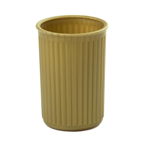 TATAY Vaso Cepillo de Dientes Baño Oro| Plástico Reciclado y Resistente | Fabricado en España de Forma Responsable | Porta Cepillo de Dientes Minimalista | Limpieza Fácil - Colección Baobab