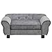 vidaXL Hundebett, 72x45x30 cm, Für Mittelgroße Haustiere, Weiches Plüsch & Schaumstoff, Grau, Katzen- oder Hundesofa, Holzbeine, Haustiersofa, Innenbereich