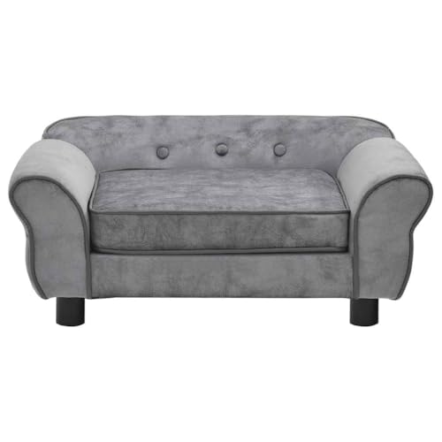 vidaXL Hundesofa Grau 72x45x30cm Plüsch Hundecouch Hundebett Haustiersofa
