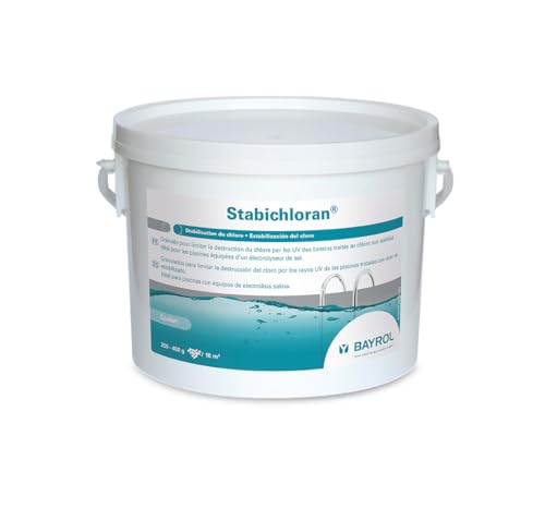 BAYROL Stabichloran 3 kg - Granulat zur Verhinderung von Chlorverlusten - Ideal für Pools mit Salzelektrolyse - Schützt das Chlor vor UV-Strahlen & dient effektiv als Chlorstabilisator Weiß