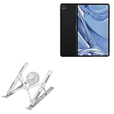 BoxWave Stand and Mount Compatible with Doogee T20 Ultra (12 in) - QuickSwitch Stand with Cooling Fan, Portable, Multi Angle Viewing Ventilator - Metallic Silver
