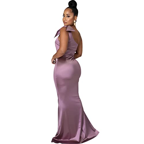 Image of FairyLove Women's One Shoulder Sleeveless Formal Ruched Bodycon Fashion Dress Belted Cocktail Dresses
