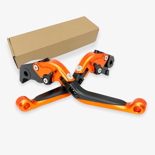 Kompatibel mit KTM Super Adventure 1290 S/T/R 2015–2020 | 1190 Adventure/R 2013–2016 Brems- und Kupplungshebel, CNC-Aluminium, ausziehbar, verstellbare Hebel, Zubehör (Orange, Schwarz, Orange,