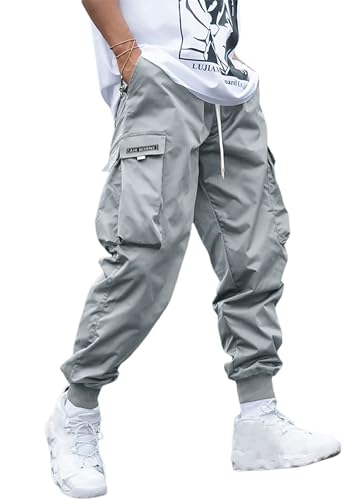 MECH-ENG Men's Casual Workout Pants Cargo Joggers Cotton Athletic Sweatpants Tapered Hip Hop Punk Streetwear2