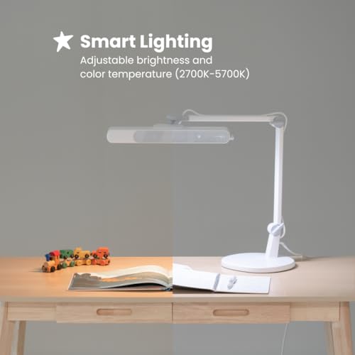 Image of BenQ MindDuo 2 Kids Study Lamp (White), Wide & Even Illumination, Auto Dimming, Brightness & Color Adjustment, Presence Detection