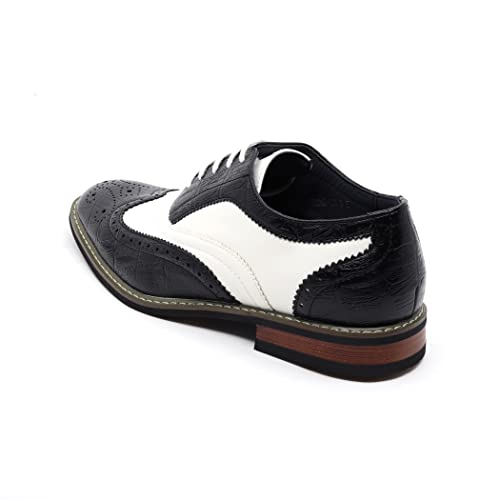 Metrocharm Frank-03 Men's Two Tone Perforated Wing Tip Lace