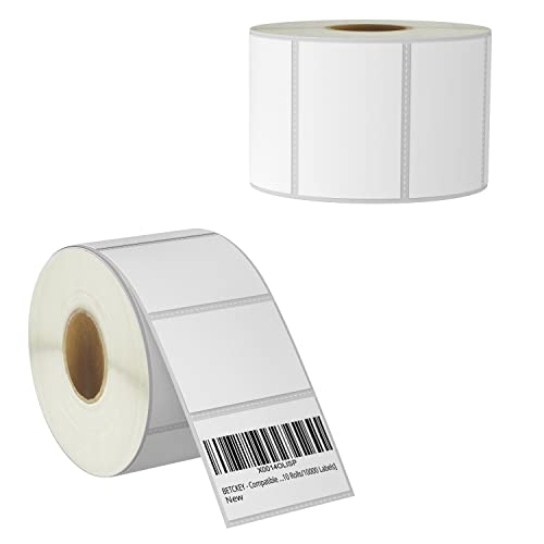 BETCKEY - 76mm x 51mm (3 in x 2 in) Perforated Thermal Labels for Multiple Use and Shipping Compatible with Zebra Printers and Other [2 Rolls/1500 Labels]