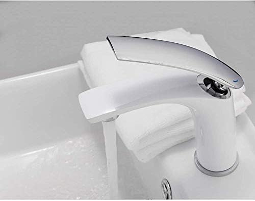 Robinets de cuisine mitigeur blanc salle de bains laiton monotrou