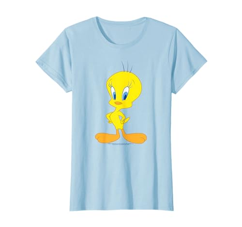 T-Shirt LOONEY TUNES Oiseau Tweety Pie, Unisex-Adultes, Manche Courte, T-Shirt, Blanc, S