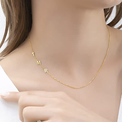 Silveristic Jewelry 925 Solid Sterling Silver Sideways Initial Letter Necklace thumb #6