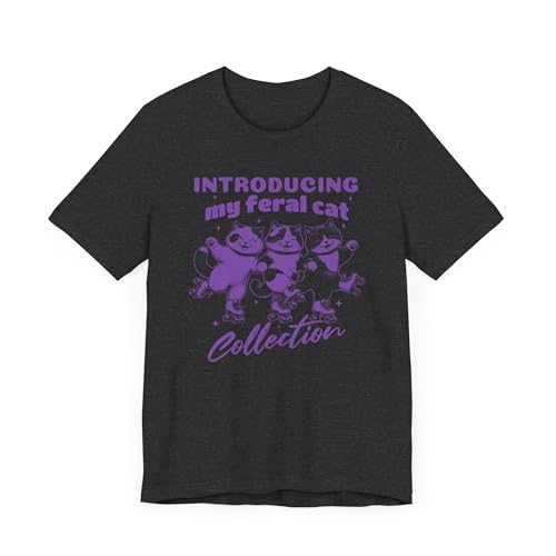 T-shirt My Feral Cat unisexe en coton pour les passionnés de chats mignons au quotidien